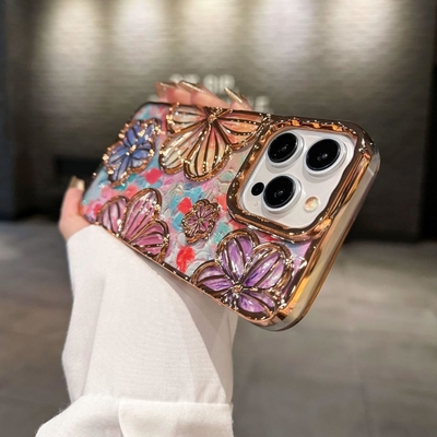 iPhone 12 Pro Max Case 6.7 นิ้ว กระเป๋าโทรศัพท์ดอกไม้ 3D ชัดเจนสําหรับผู้หญิง เด็กหญิง