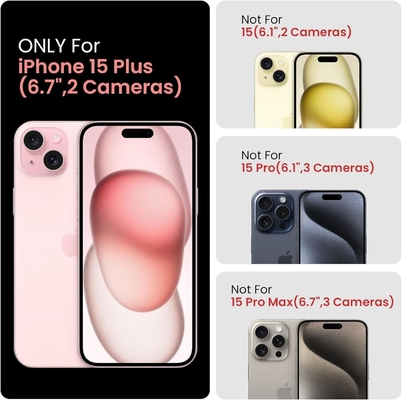 [5ใน 1 สําหรับ iphone 15 Plus กรุงเทพมหานคร,พร้อมกับ 2 แพ็ค Screen Protector + 2 แพ็ค Camera Lens Protector, Heavy-Duty ทนทาน