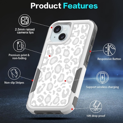 [5ใน 1 สําหรับ iphone 15 Plus กรุงเทพมหานคร,พร้อมกับ 2 แพ็ค Screen Protector + 2 แพ็ค Camera Lens Protector, Heavy-Duty ทนทาน