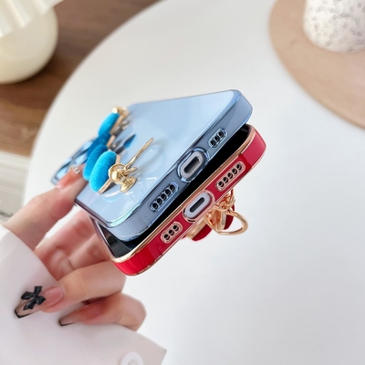 สําหรับ iPhone 12 Pro Max Case,Cute Plating Love Heart Wrist Strap Chain Bracelet Soft รองรับกับ