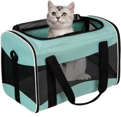 Cat Carrying Case Pet Carrier Airline Approved Protable And Breathable Pet Travel Carrier Removable Fleece Pad, Collapsible Cat Carrier Dog Carrier For Medium Cats Small Cats Dogs