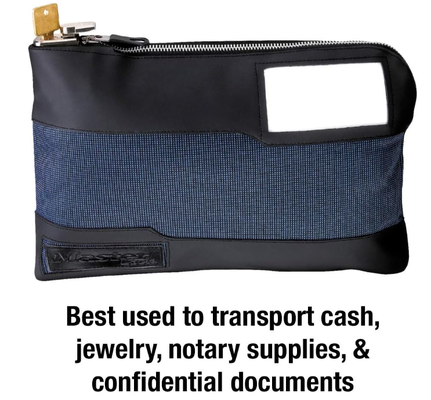 Master Lock Money Bag with Key Lock and Zipper for Cash, 11-1/2 in. Long Locking Portable Travel Money Pouch Protects Passports, Valuables, 7120D, Blue