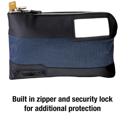 Master Lock Money Bag with Key Lock and Zipper for Cash, 11-1/2 in. Long Locking Portable Travel Money Pouch Protects Passports, Valuables, 7120D, Blue