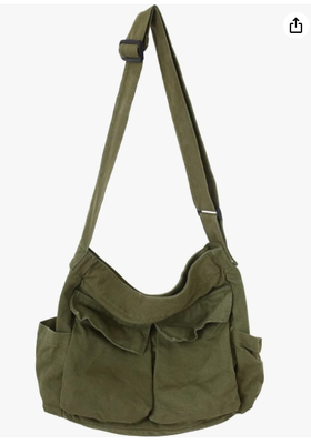 Canvas messenger bag - Large size - Backpack for traveling - Crossbody bag - Shoulder bag - Handbag - With pocket - Suitable for both men and women