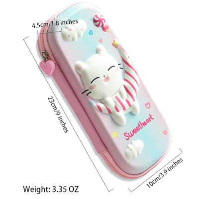 กระเป๋าดินสอ 3D EVA Cat การ์ตูน การเก็บกระเป๋าถือปากกาสําหรับเด็กโรงเรียน