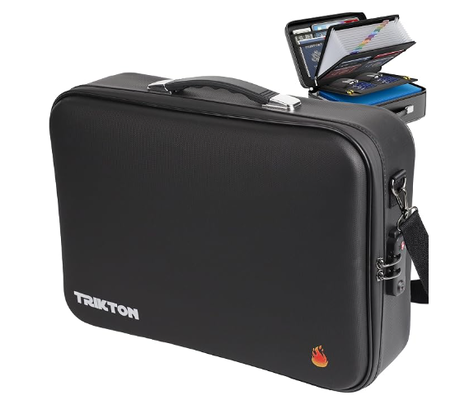 กล่องเอกสารกันไฟและกันน้ำขนาด XXL Legal-Size พร้อมตัวล็อค TSA - เคสแข็ง (17×13×6 นิ้ว) กล่องจัดระเบียบไฟล์แบบแข็งสำหรับเอกสารสำคัญ แล็ปท็อป หนังสือเดินทาง พินัยกรรม และใบรับรอง