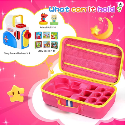 กล่องเก็บของแบบแข็ง เหมาะสำหรับชุดหนังสือ Little Tikes Story Dream Machine, กล่องเก็บของเดินทางแบบป้องกันขนาดใหญ่สำหรับชุดสะสมตัวละคร Storytime Audio Play Real for Littles, (เฉพาะกล่อง)