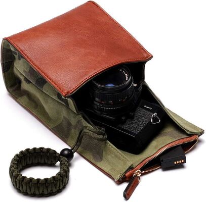 กระเป๋ากล้อง Mirrorless CANPIS, กระเป๋าใส่เลนส์กล้องขนาดเล็กทำจากหนัง, กระเป๋าเดินทางสำหรับถ่ายภาพ, กระเป๋าเก็บของแบบพกพาสำหรับกิจกรรมกลางแจ้ง