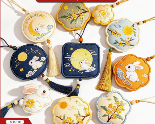 Mid-Autumn Festival Fragrance Sachet Customized National Style Embroidery Peace Pendant Flutter Fragrance Sachet Festival Cultural Creative Gift Fragrance Sachet Customization