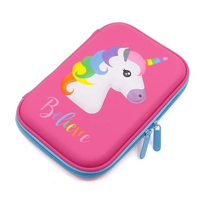 ODM 60Pcs ยูนิคอร์น EVA ดินสอเคสพิมพ์ 3D โลโก้สีชมพู