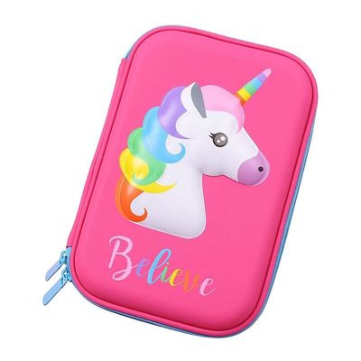 ODM 60Pcs ยูนิคอร์น EVA ดินสอเคสพิมพ์ 3D โลโก้สีชมพู