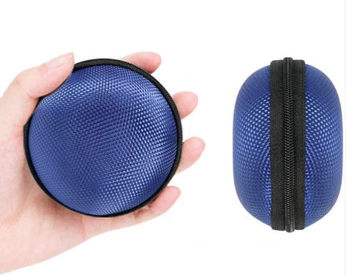 Bule สีs Zipper 75 Degree EVA Hard กรณีs Storage Earphones