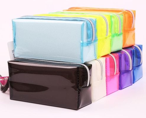 กระเป๋าใส่ปากกาใส EVA กล่องดินสอพลาสติกแข็ง Pvc พร้อมช่อง