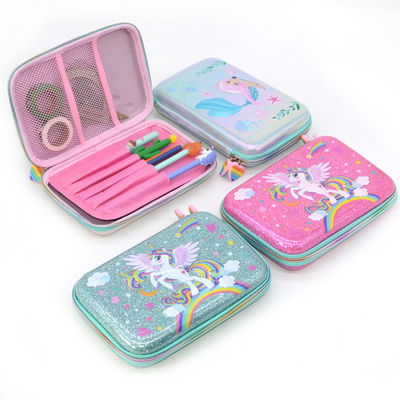 กล่องดินสอ EVA หนังเลื่อม PU 600D กล่องดินสอแข็งพร้อมซิป