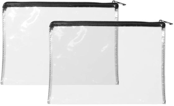 กระเป๋าธนาคาร PVC ซิปเปอร์ใส ทนทาน 12x87 นิ้ว การพิมพ์โลโก้ที่กําหนดเองและตัวเลือกการออกแบบ