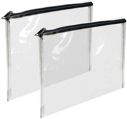 กระเป๋าธนาคาร PVC ซิปเปอร์ใส ทนทาน 12x87 นิ้ว การพิมพ์โลโก้ที่กําหนดเองและตัวเลือกการออกแบบ