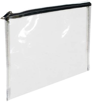 กระเป๋าธนาคาร PVC ซิปเปอร์ใส ทนทาน 12x87 นิ้ว การพิมพ์โลโก้ที่กําหนดเองและตัวเลือกการออกแบบ