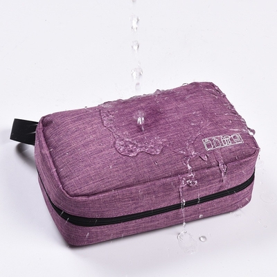 กระเป๋าเดินทางผ้าโพลีเอสเตอร์ 600D Travel Wash Bag ที่เก็บเครื่องสำอางพร้อมซับใน 210D