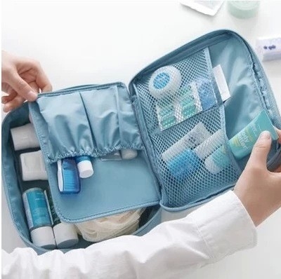กระเป๋าใส่เครื่องสำอางสำหรับสุภาพสตรี Men Double Travel Wash กระเป๋าใส่เครื่องสำอางกันน้ำได้หลายแบบ